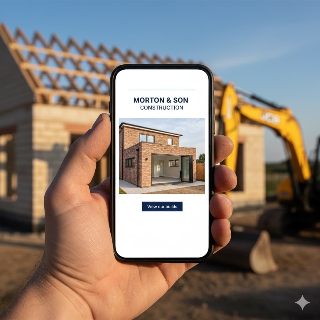 Premium website mockup for a builders trade business