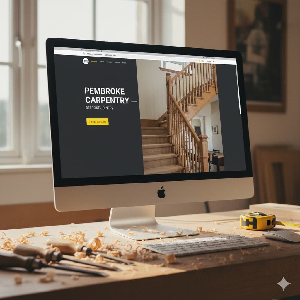 Premium website mockup for a carpenters trade business