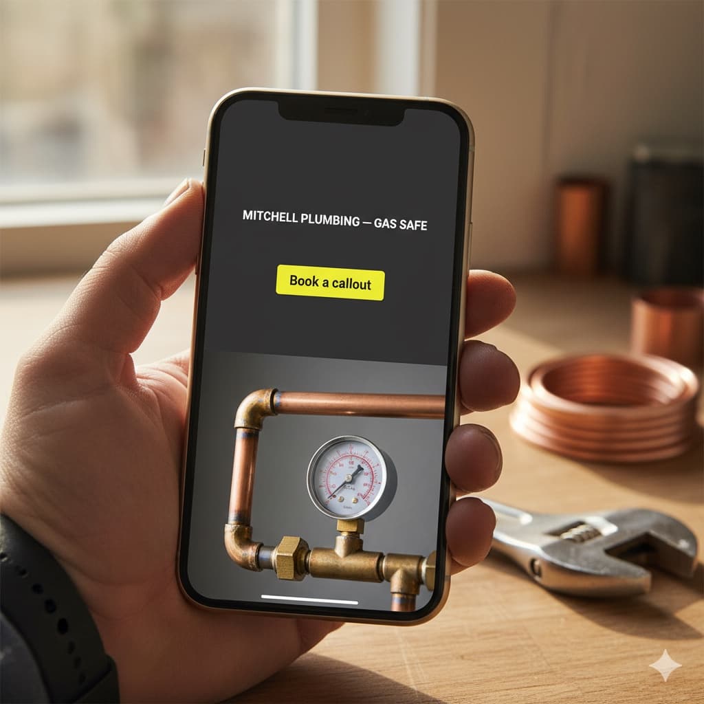 Premium website mockup for a plumbers trade business