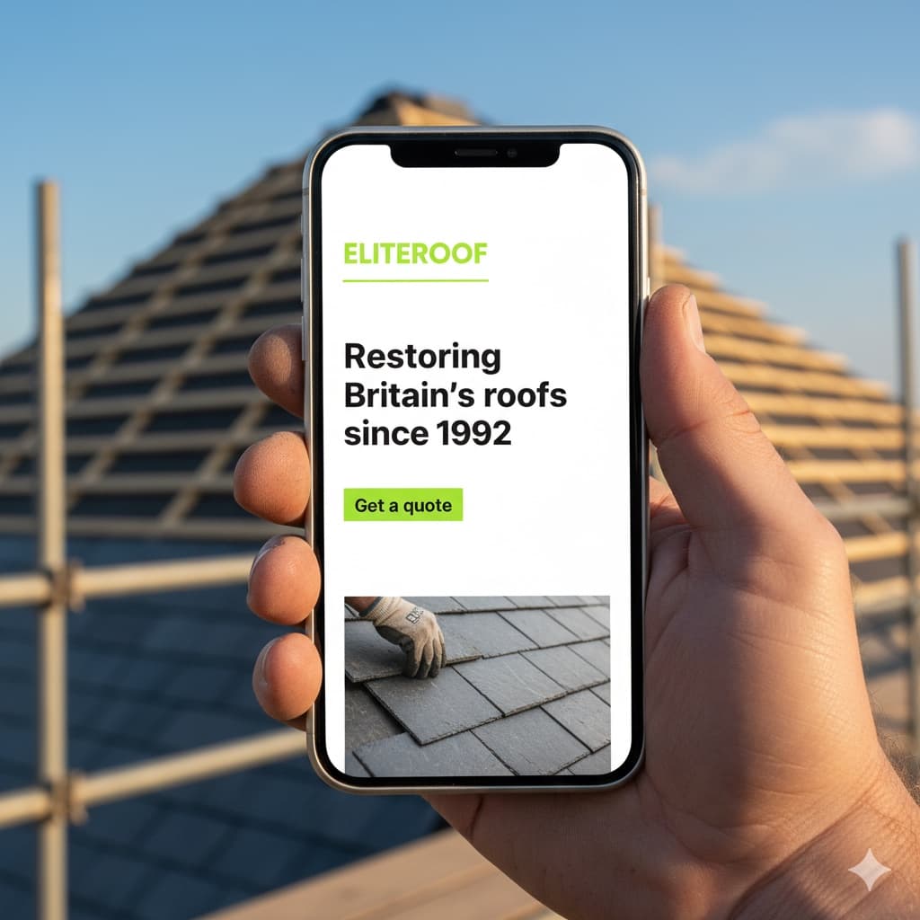 Live demo: a premium website mockup built for a UK roofing business